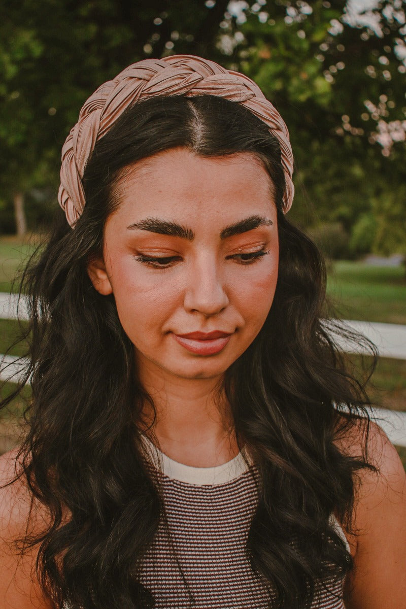 Blair Braided Headband Beige